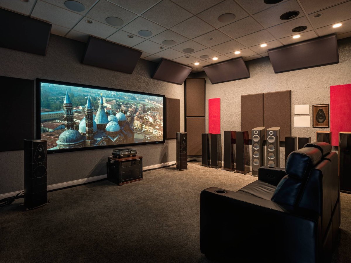 Reference home theater with acoustic treatment in the AV Connect showroom