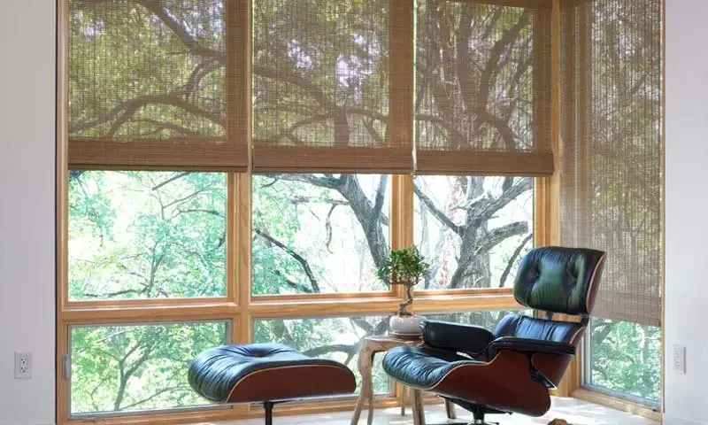 Woven Roman Shades installed by AV Connect in Austin, TX
