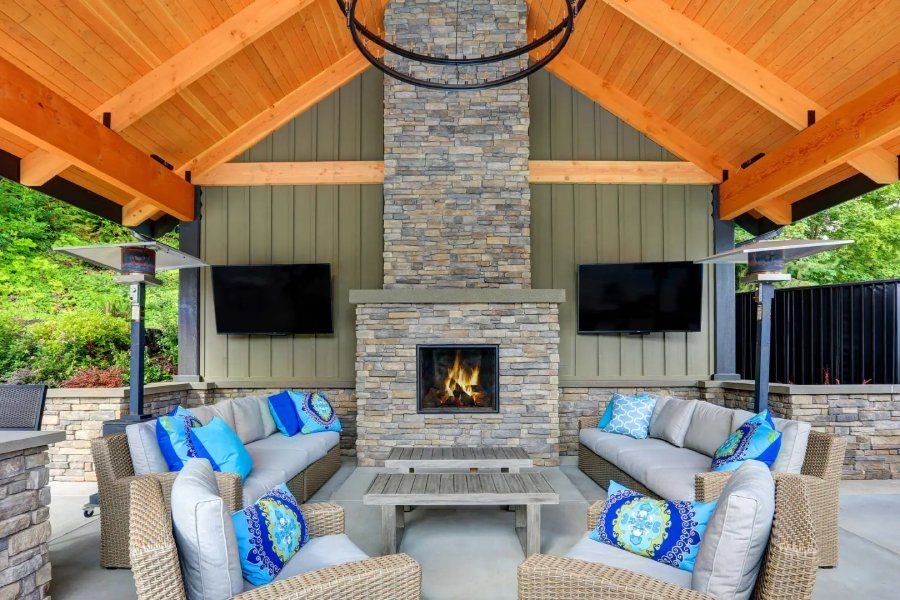 Covered Porch outdoor audio and TV installation by AV Connect in Austin, TX