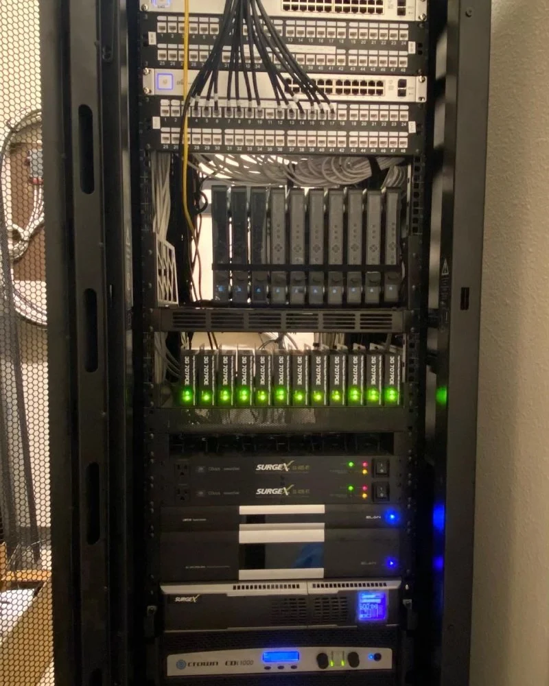 Custom AV equipment rack built by AV Connect