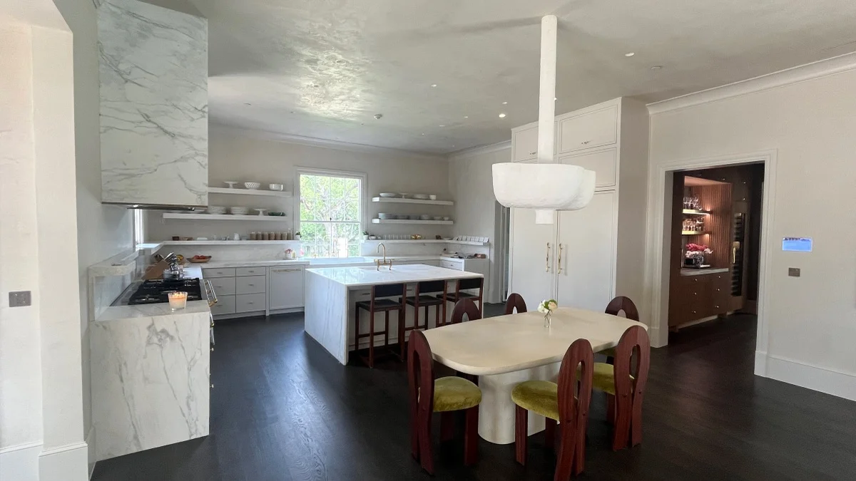 New luxury kitchen with architectural recessed downlights in an Austin, TX home